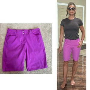 Adidas Shorts Womens 8 Purple Chino Performance Golf Athleisure Outdoor Shorts